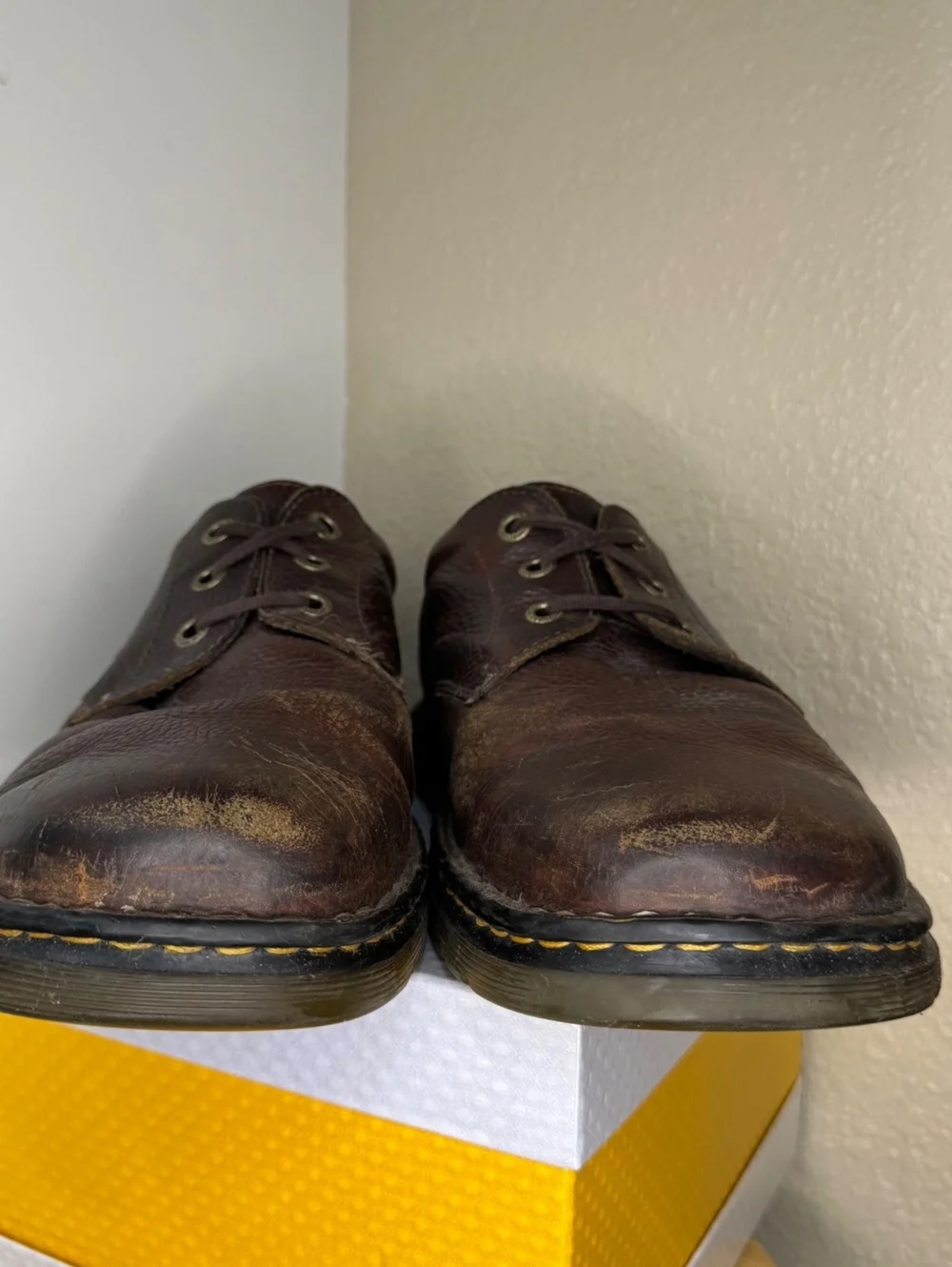Dr. Martens 3 Eye Oxford Shoes Men’s 13 Brown Leather Distressed Y2K Punk Grunge